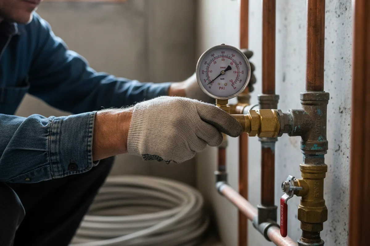 Pressure testing a repaired line during Water Line Repair in Nehawka